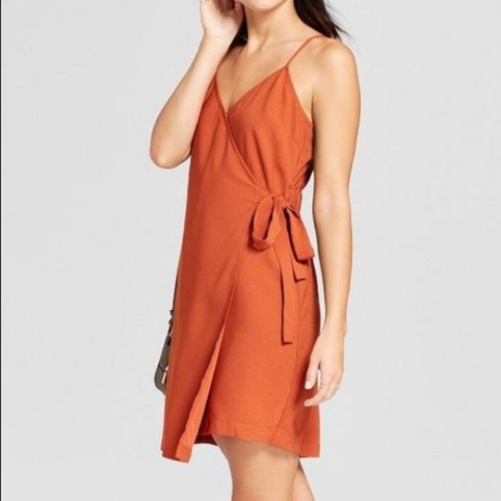 XXL Burnt Orange Wrap Dress